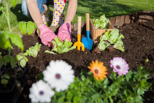 Local borough waste separation and landscaping recycling materials